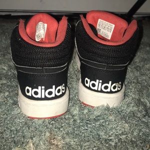 Red and black children adidas